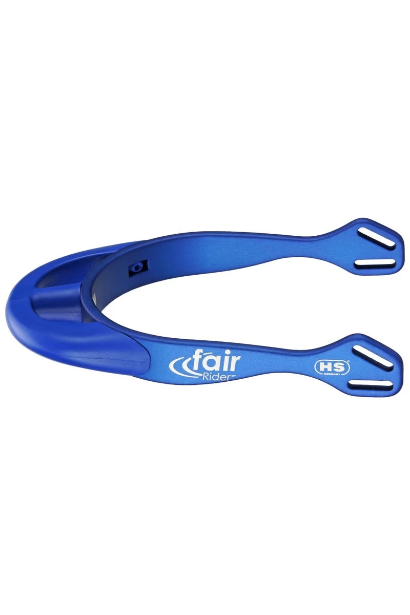 FairRider Sporen - Aluminium Blau, Hals 25mm Blau Dünn Abgerundet