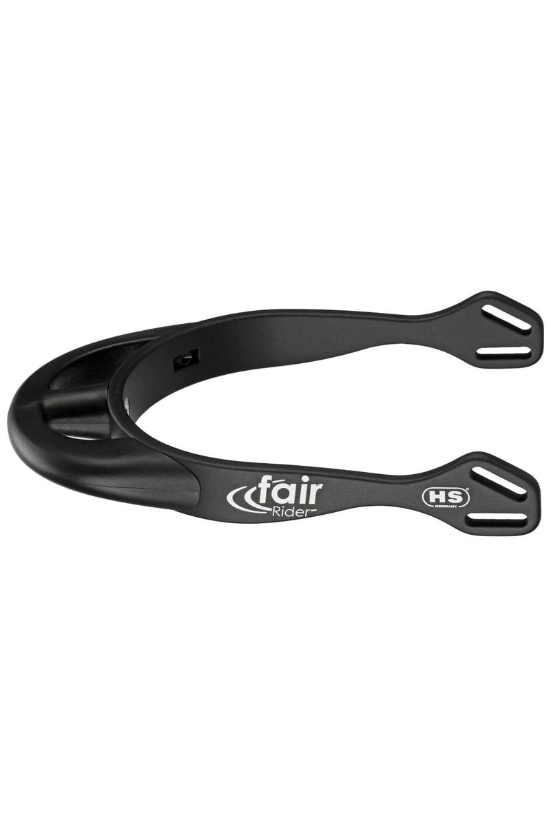 FairRider Sporen - Aluminium Schwarz, Hals 25mm Schwarz Dünn Abgerundet