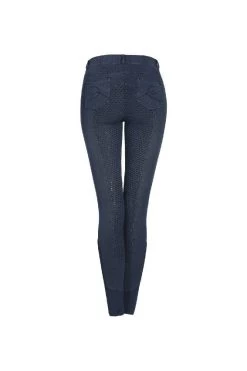 Jeans-Silikonvollbesatzreithose Doro Für Kinder, Jeansblau