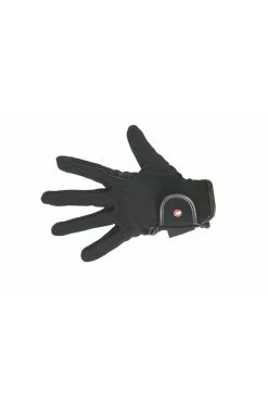 Reithandschuhe Professional Nubuk Lederimitat-schwarz