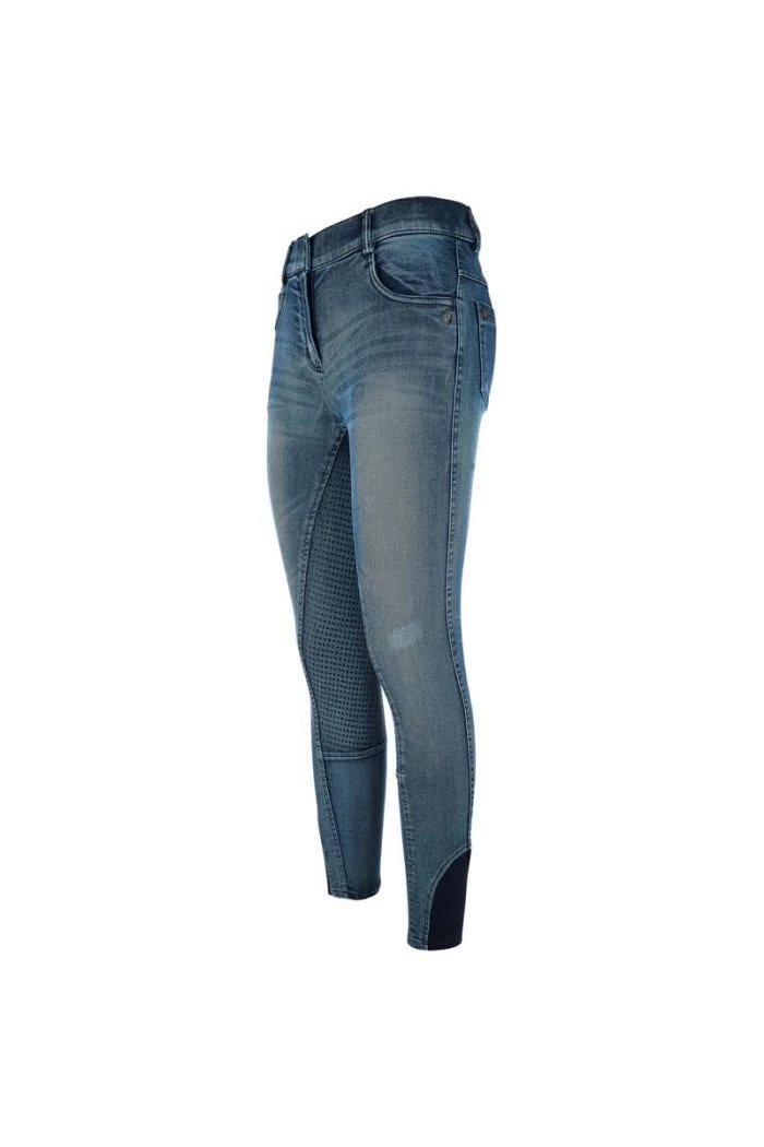 Silikonvollbesatzreithose IRHBase Für Kinder, Denim Washed 3 Silikonvollbesatzreithose IRHBase Für Kinder, Denim Washed