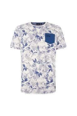 T-Shirt SS HVPDevin Für Herren, Hv White-blue Indigo